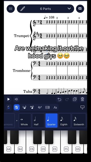 I actually make a song and not give up at the end challenge (IMPOSSIBLE) #marchingband #orchestra #moeblush #fyp #viral