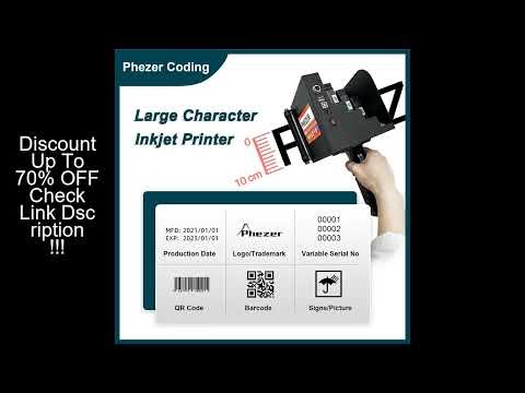 Phezer 28 Languages 100mm Portable Label Printer P70 QR Bar Batch Code Date Number Logo Expiry Date