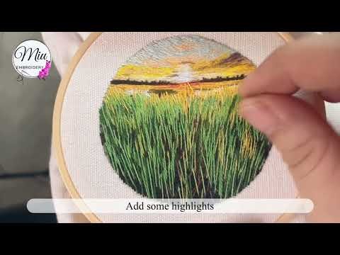 Needle Painting 🌾🌾🌤️Mini Landscape Hand Embroidery 🥰