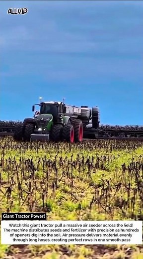 Giant Tractor Power! Massive Air Seeder Working the Field 💨🚜