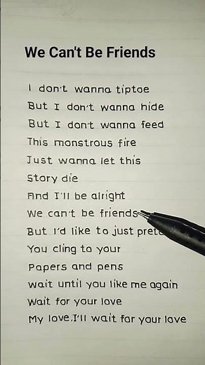 We Can't Be Friends - Ariana Grande (Lyrics)