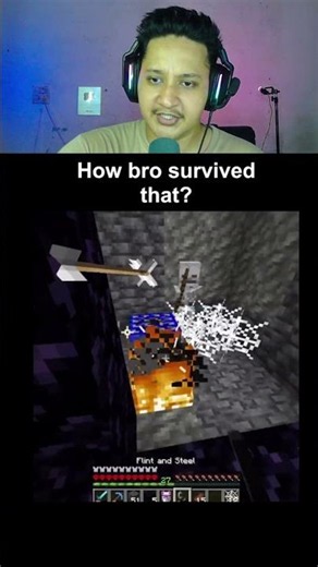 Skeleton Using bedrock #minecraft #hamplu #reaction