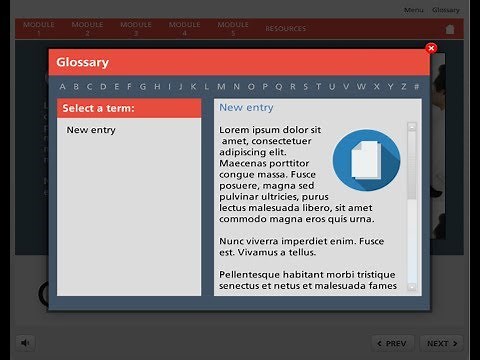 Creating an interactive glossary using Articulate Storyline