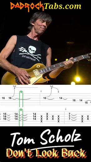 Don't Look Back Tom Scholz Boston #learnguitar #guitartabs #guitar #howto #classicrock #tutorial