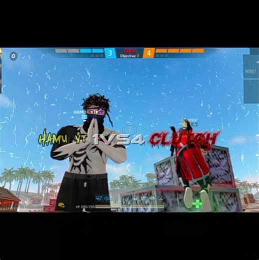 1vs4 clutch by HAMU YT🫡🔥 #hamuyt #1vs4