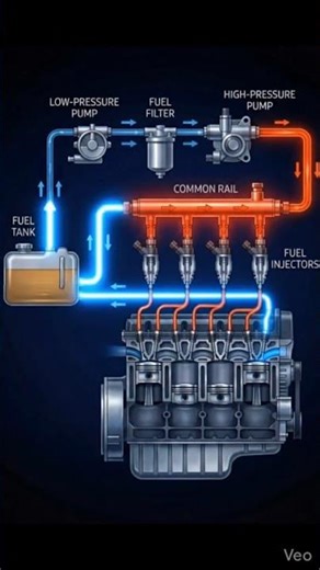 Common rail fuel injector system #transmission #driver #engine #animation #transmissionservice