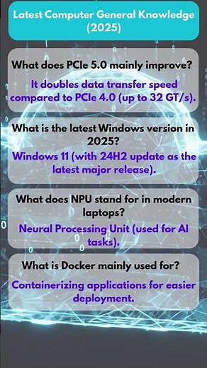 Top 20 Advanced Computer GK 2025 | Latest Tech Facts Explained #generalknowledgequestions #facts