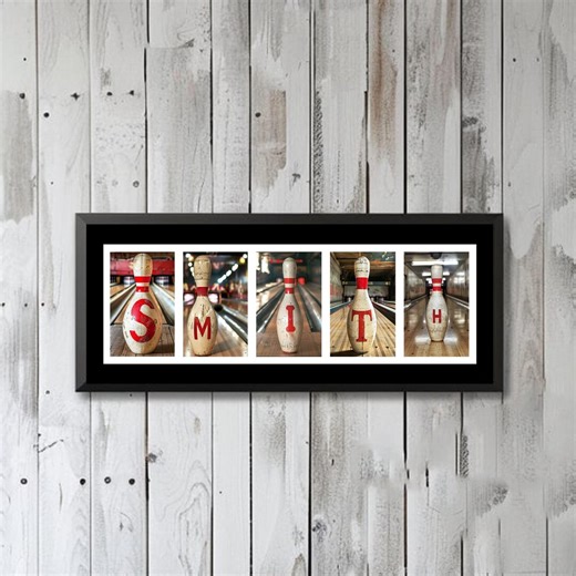 Personalized Bowling Pin Name Art: Custom Bowler Gift - Etsy