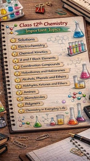 🧪 Class 12 Chemistry Important Chapters | Board Exam 2026 Preparation | CBSE HBSE NOTES notesmaster