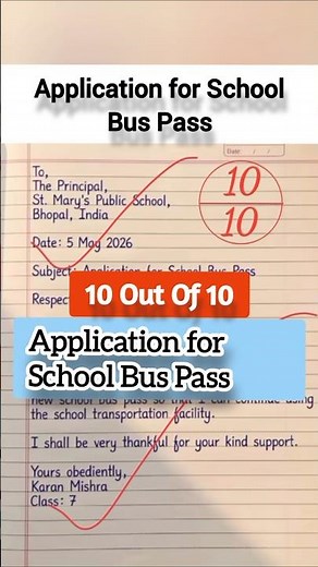 Application for School Bus Pass | Simple and Formal Application Format
