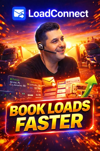 Dispatch Smarter: Book Loads in One Click Load Connect simplifies the process with one-click load emails 📩 directly from the load board 📦 No copy-paste. No typing. Just faster load booking. Built for dispatchers, owner-operators, and fleet managers who want to move faster. Download Load Connect today and try it on your next load. Would you use a one-click email tool like this? Comment bellow 👇 #truckingindustry #dispatching #owneroperator #fleetmanagement #truckingtools #loadboard #dispatchli