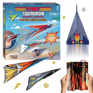 Creativity for Kids Stunt Squadron Fold & Launch: Makes 80 Paper Airplanes, STEM Crafts for Kids