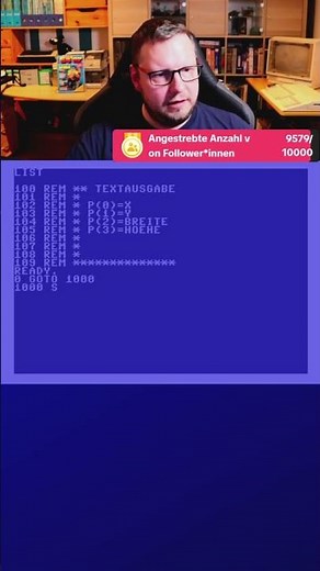 Text-Box programmieren auf dem C64 - Der Teststring