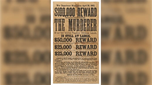A rare ‘wanted’ poster for John Wilkes Booth after he assassinated Lincoln sold for over $160,000