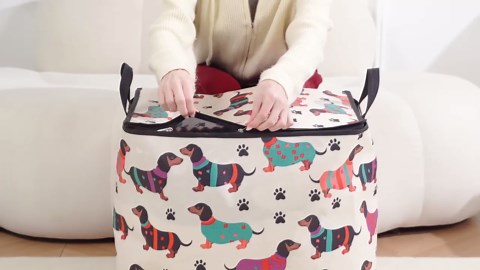 Large Comforter Storage Bag with Zipper,Closet Organizer for Clothes/Blankets/Quilts/Pillows,Fabric Storage Bags with Portable Handles 95L(2-Pack)