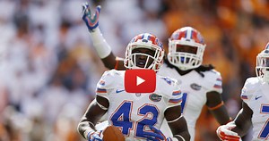 Watch Florida safety Keanu Neal go up and make this interception in camp with a single bicep