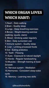 732K views · 4.1K reactions | which organ loves which habit | Beautiful Words | Facebook