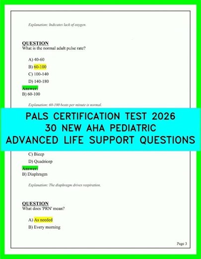 PALS Certification 2026: 30 New AHA Pediatric Advanced Life Support Questions