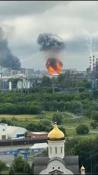 Guerre en Ukraine : les images de l'explosion d'une raffinerie russe de pétrole