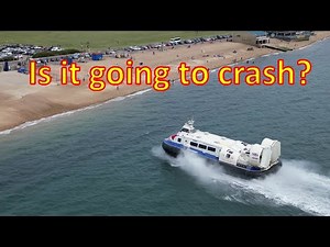 Portsmouth to Ryde (Isle of Wight) Passenger Hovercraft landing - by drone