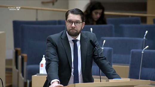 672K views · 13K reactions | "Varför prioriterar Stefan Löfven invandring över de svenska pensionärer som har betalat skatt under ett långt arbetsliv i Sverige?" Jimmie Åkesson, under dagens frågestund med statsministern, i Sveriges riksdag. | Jimmie Åkesson | Facebook