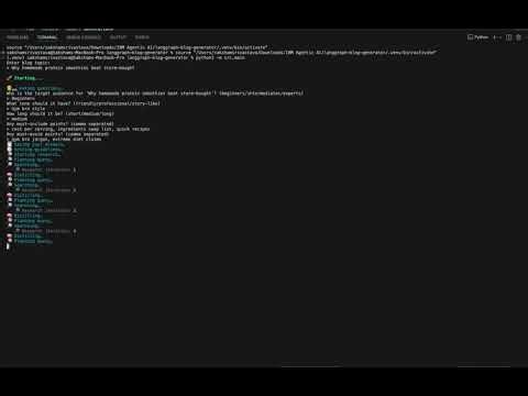 Built a Multi-Agent Blog Generator with LangGraph (DDG + OpenAI) | Terminal Demo