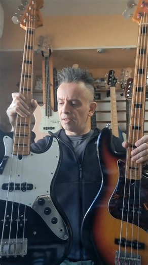 Japan vintage "lawsuit era" bass guitars are often sought after because the necks are so well made and rugged and the playability and sound produced would frequently be on par with or surpass the originals they mimicked. Here I compare two jv jazz basses from the early-mid seventies, so you can get an idea of the differences. Both of these are in stock and available for less than $400! An absolute steal! (Pm about purchase or visit www.bassjapandirect.com and go to the in stock tab) Which one do