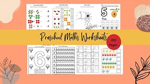 Preschool Math Worksheet Bundle: 210 Pages, Homeschool Kindergarten - Etsy