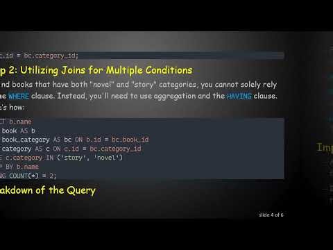 Mastering SQL: How to Query Multiple Conditions for One Column in Database Relationships