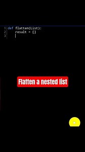 Flatten a nested list in python #shorts #python