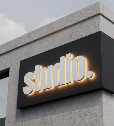 Custom 3D Metal Backlit Logo Sign: Halolit Business LED Signage - Etsy