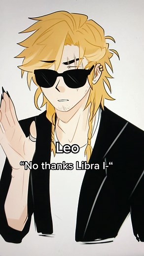 Fanart de Leo y Libra en estilo anime