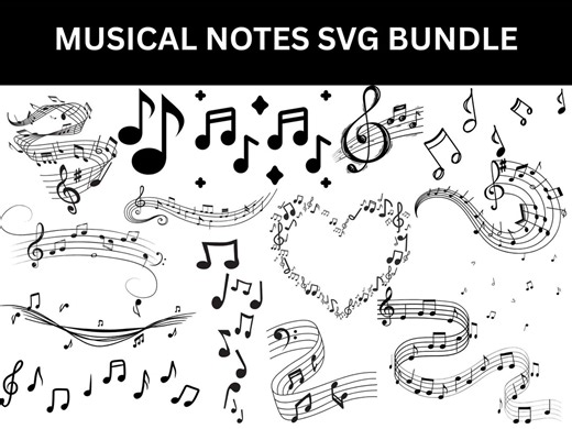 Musical Notes SVG: Music Key Vector Art (digital Download) - Etsy