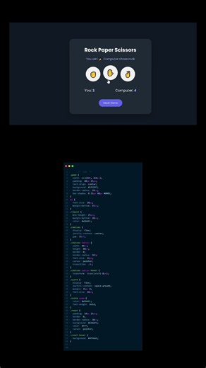 Rock Paper Scissors Game with HTML, CSS & JavaScript.