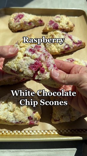 Delicious Raspberry White Chocolate Chip Scones Recipe for Mom