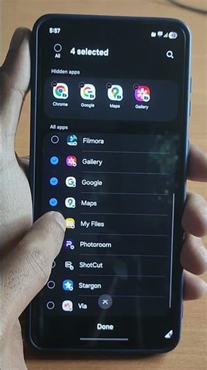 how to hide and unhide apps on secure folder