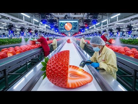 Inside the World’s Largest Strawberry Factory – AI Cameras Sorting 50,000 Berries Per Second