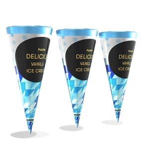 [Hot Item] Custom Printed Ice Cream Paper Cone Sleeve Paper Cup with Lid for Ice Cream Container