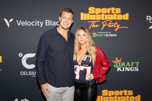 Rob Gronkowski's supermodel gf Camille Kostek shows off fur coat and denim look during snowy visit to Utah