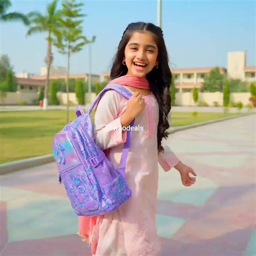 Smiggle Lilac _ Purple Trailblazer Classic Attach Backpack a Rainbow Bubble Tea Print