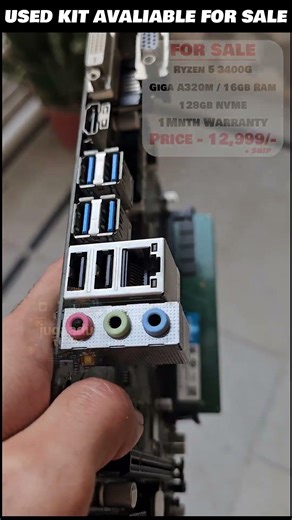 Ryzen 5 3400g with gigabyte a320m nd 16gb ram with 128gb nvme for sale