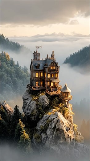 Steampunk house in the clouds