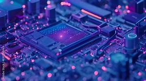 Detailed view of a computer motherboard with various components such as CPU, RAM slots, and connectors visible, A game-changing technology that pushes the boundaries of computing