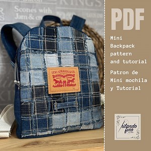 Mini Backpack Sewing Pattern: Upcycled Jean Design (PDF Pattern) - Etsy Canada