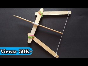 How to make mini bow and arrow with popsicle sticks ||