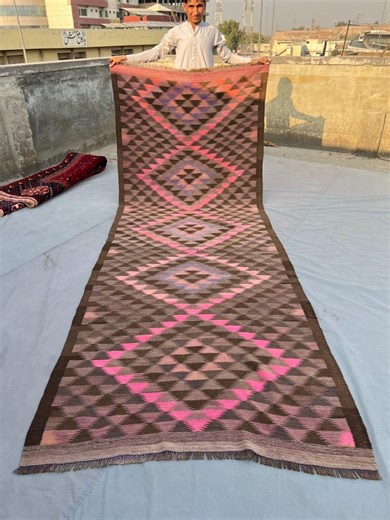 4'5x12'3 Vintage Afghan Herat Kilim Runner Handmade Wool, Faded Pink Brown Beige Bohemian Tribal Caucasian Nomadic Hallway Kitchen Rug Rare - Etsy