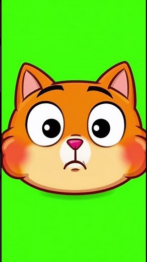 Funny Cat Face Green Screen Compilation | Cartoon Cat Reactions for Editing