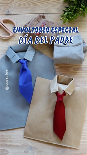 Original and creative gift wrapping for Father's Day. DIY Tutorial: Make a shirt from a paper bag