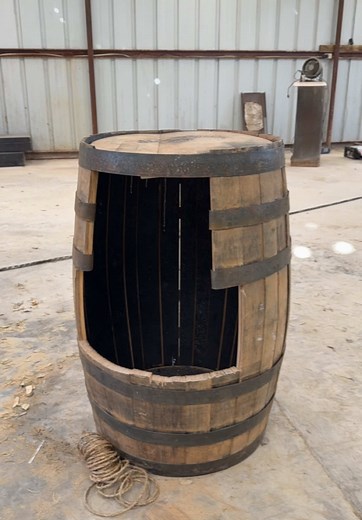 Excited for the this project to be finished tomorrow! Here’s a sneak peak of the start! #foryou #viral #feature #woodwork #whiskeybarrel