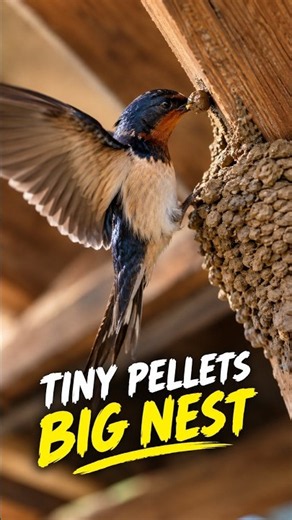 How a Barn Swallow Builds a Nest From Scratch #shortsviral #swallowbird #shortsfunny